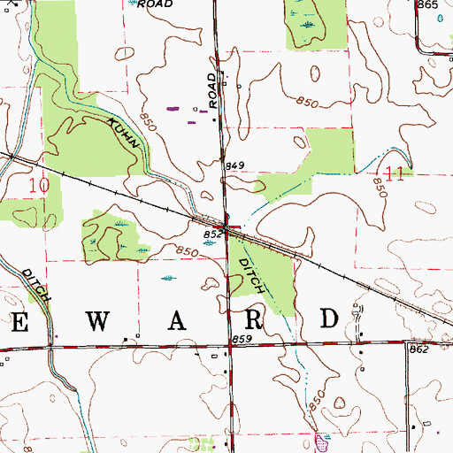 Topographic Map of Kuhn Ditch, IN