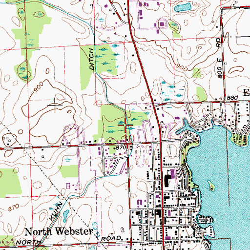 Topographic Map of Kuhn Ditch, IN