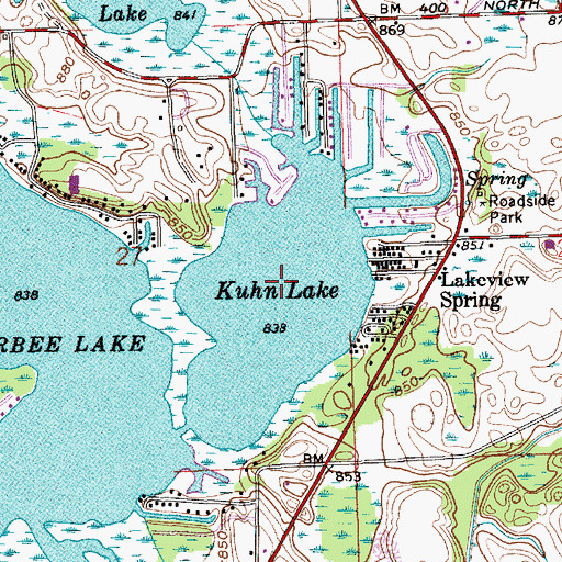 Topographic Map of Kuhn Lake, IN
