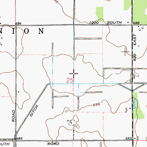 Topographic Map of Kyle Ditch, IN