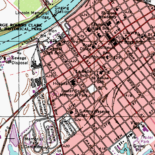 Topographic Map of Lasalle Elementary School, IN