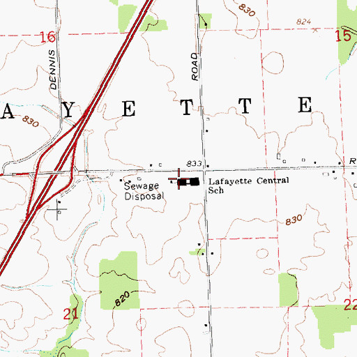 Topographic Map of Lafayette Central School, IN