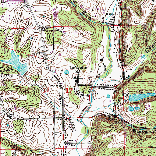 Topographic Map of Lafayette Elementary School, IN