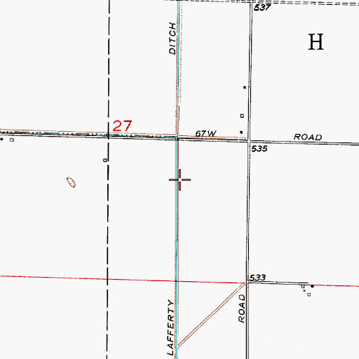 Topographic Map of Lafferty Ditch, IN
