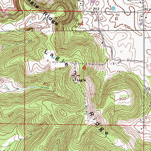 Topographic Map of Lagle Ridge, IN