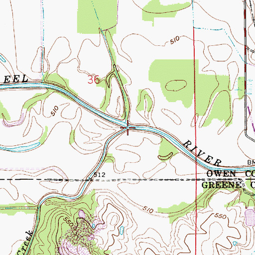 Topographic Map of Lagoon Creek, IN