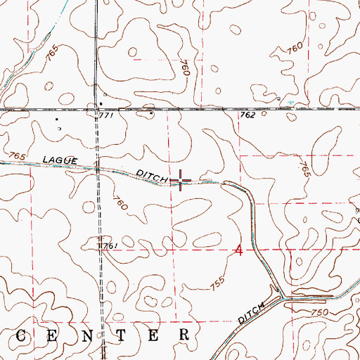 Topographic Map of Lague Ditch, IN