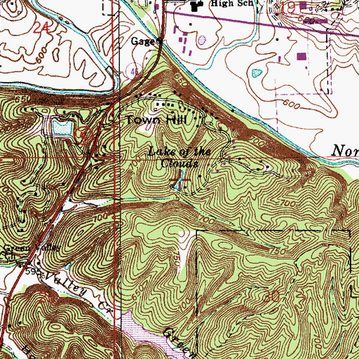 Topographic Map of Lake of the Clouds, IN