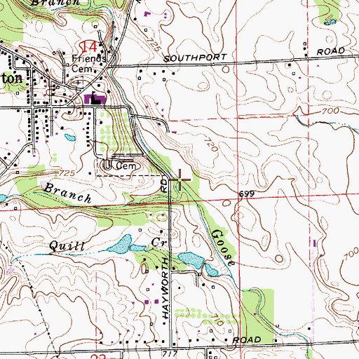Topographic Map of Lake Branch, IN