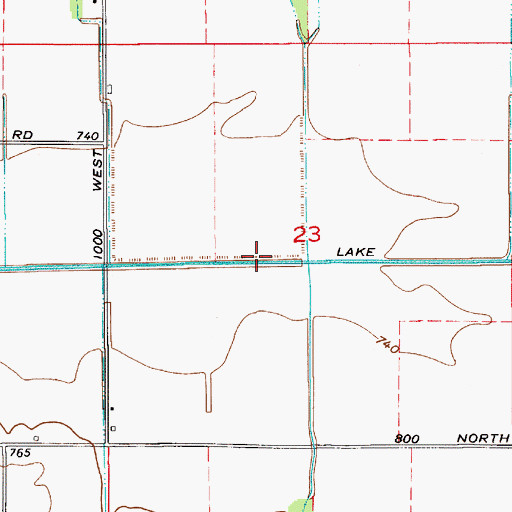 Topographic Map of Lake Ditch, IN
