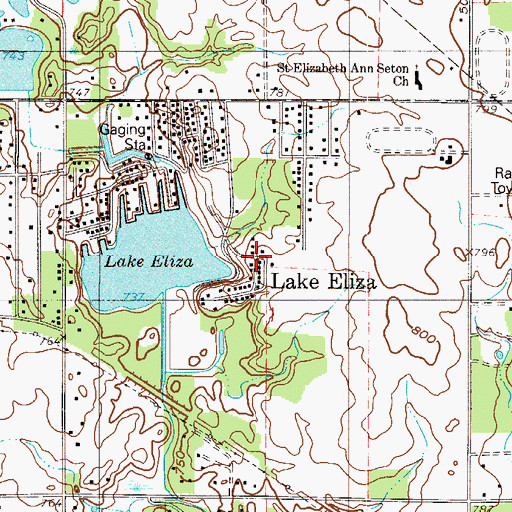 Topographic Map of Lake Eliza, IN