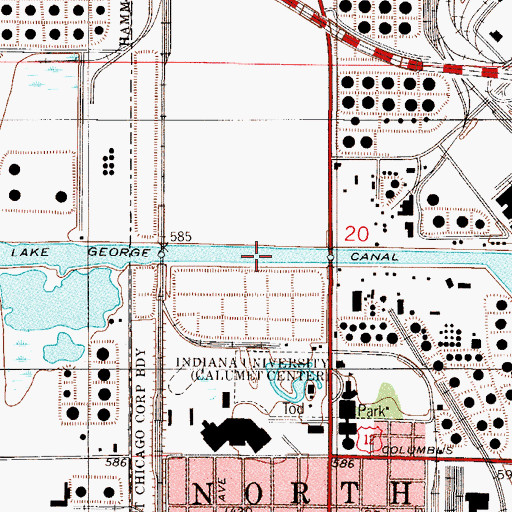 Topographic Map of Lake George Canal, IN
