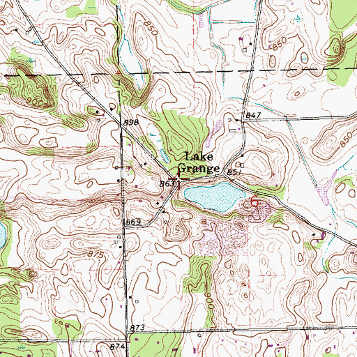 Topographic Map of Lake Grange, IN