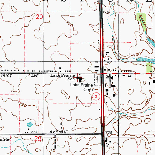 Topographic Map of Lake Prairie Elementary School, IN