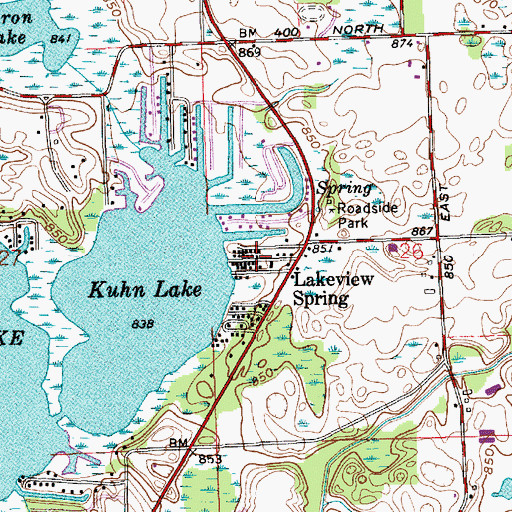Topographic Map of Lakeview Spring, IN