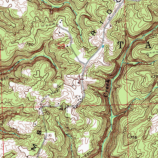Topographic Map of Lamb Ridge, IN