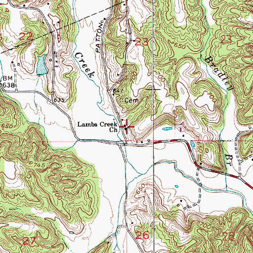 Topographic Map of Lambs Creek Church, IN