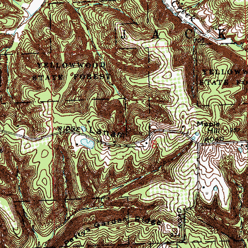 Topographic Map of Lanam, IN