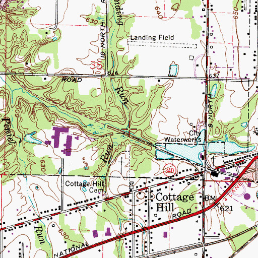 Topographic Map of Landing Run, IN