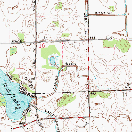 Topographic Map of Landis Ditch, IN
