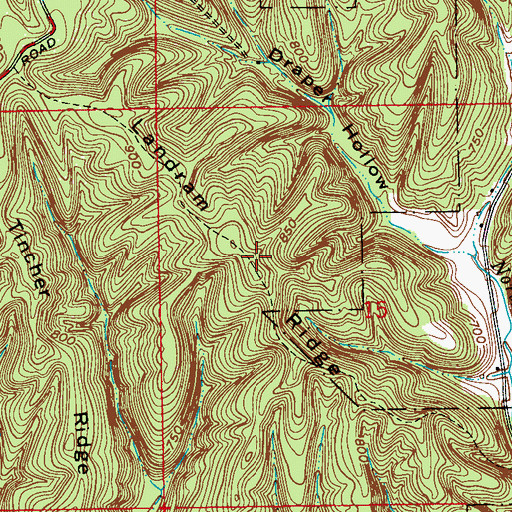 Topographic Map of Landram Ridge, IN