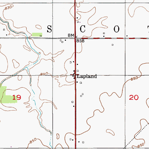 Topographic Map of Lapland, IN