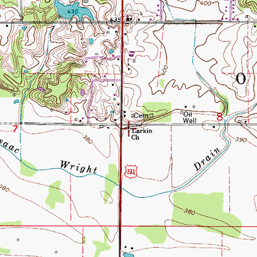 Topographic Map of Larkin Church, IN