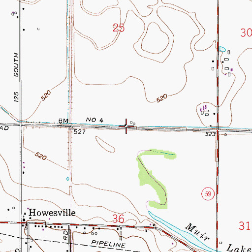 Topographic Map of Lateral Number Four, IN