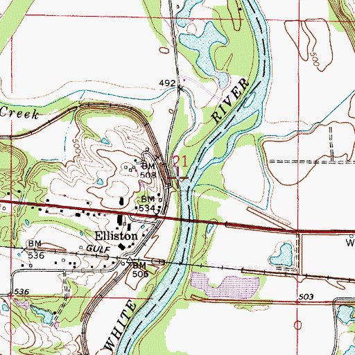 Topographic Map of Lattas Creek, IN