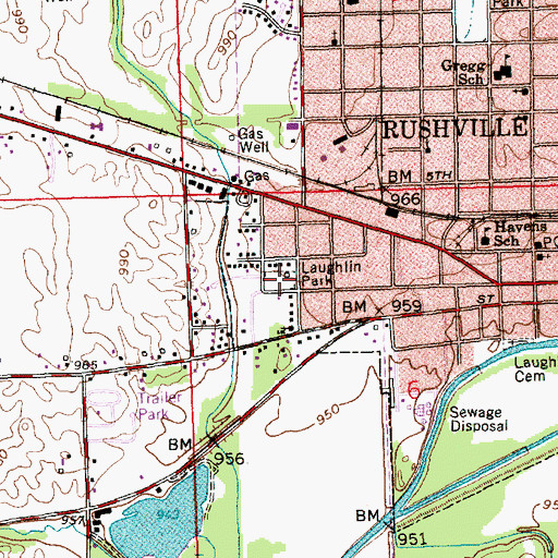 Topographic Map of Laughlin Park, IN