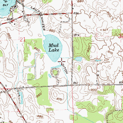 Topographic Map of Lautzenhizer Ditch, IN