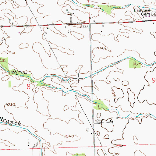 Topographic Map of Lawless Ditch, IN