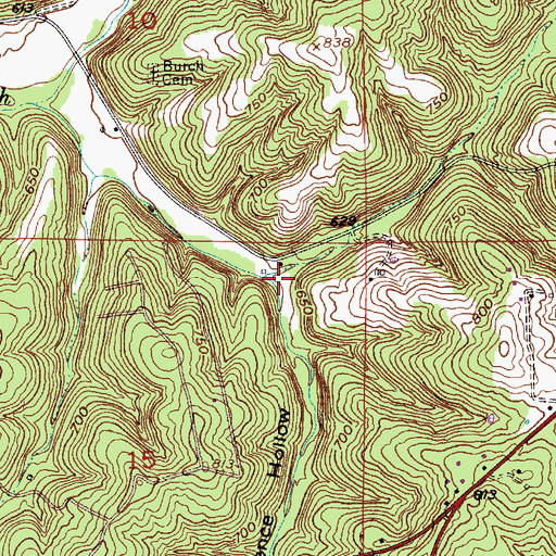 Topographic Map of Lawrence Hollow, IN