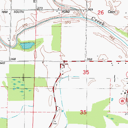Topographic Map of Lawrence School, IN
