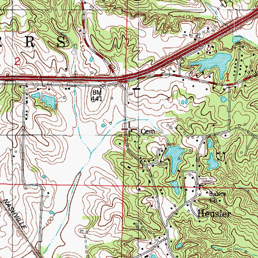 Topographic Map of Lawrence School, IN