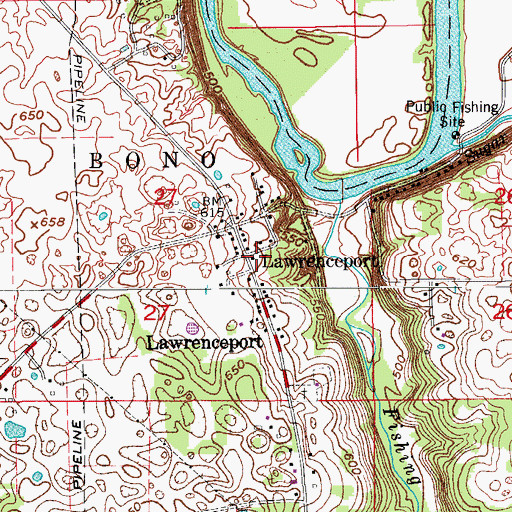 Topographic Map of Lawrenceport, IN