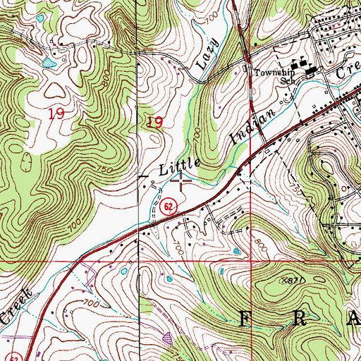 Topographic Map of Lazy Creek, IN