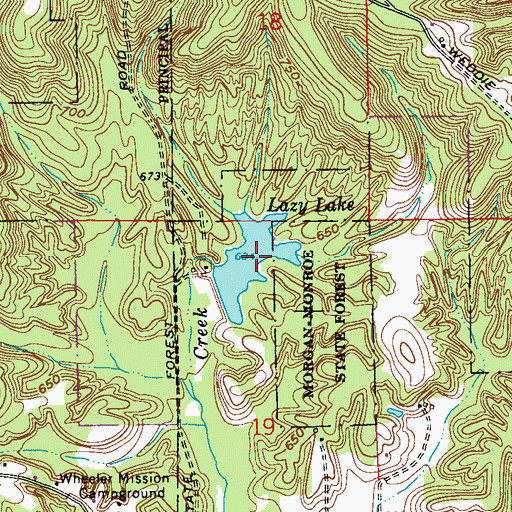 Topographic Map of Lazy Lake, IN