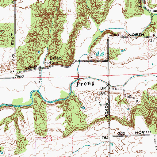 Topographic Map of Lazy Run, IN