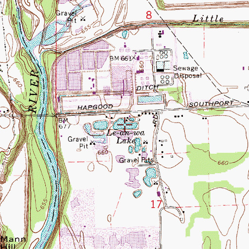 Topographic Map of Le-An-Wa Lake, IN