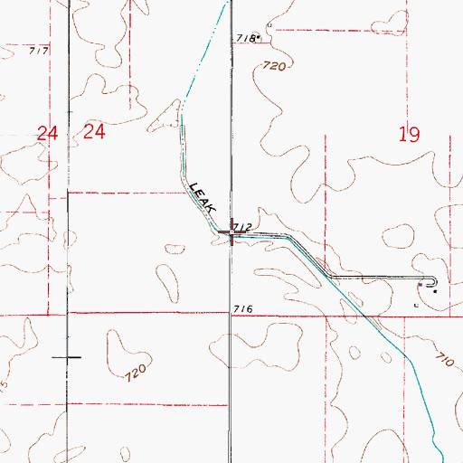 Topographic Map of Leak Ditch, IN