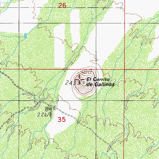 Topographic Map of El Cerrito de Gallinas, AZ