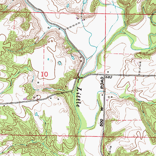 Topographic Map of Leatherman Creek, IN
