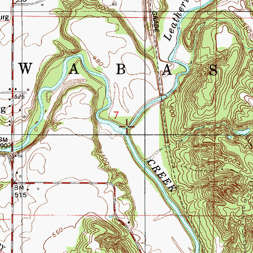 Topographic Map of Leatherwood Creek, IN