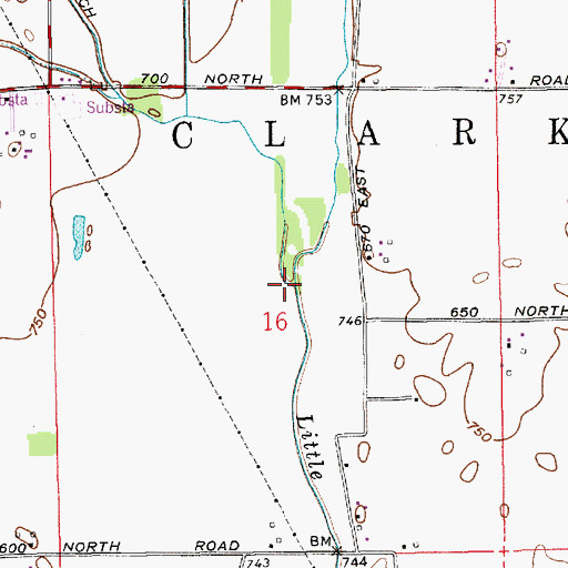 Topographic Map of Leatherwood Creek, IN