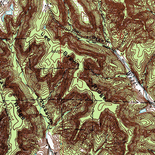 Topographic Map of Lee Brown Ridge, IN