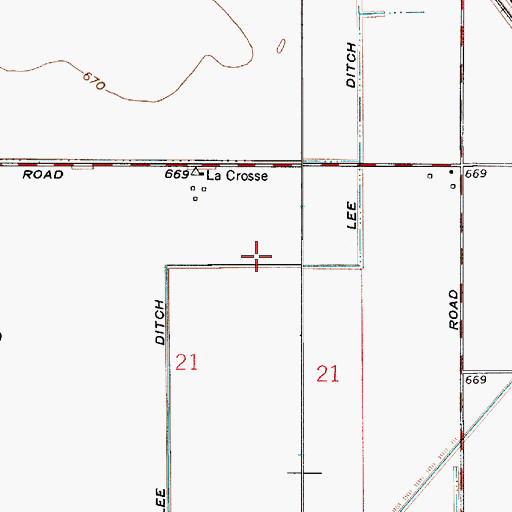 Topographic Map of Lee Ditch, IN
