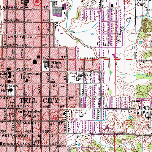 Topographic Map of Legion Field, IN