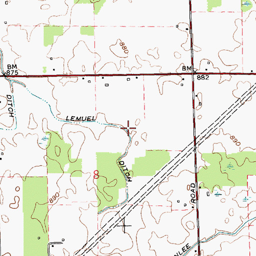 Topographic Map of Lemuel Ditch, IN