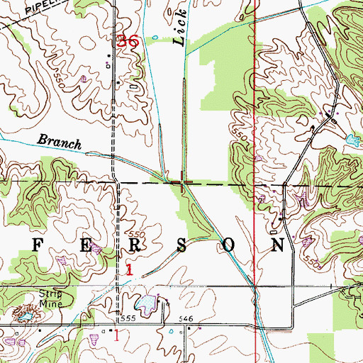 Topographic Map of Lenning Branch, IN